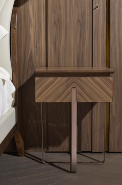 LEONARDO L114N/M - Rectangular walnut bedside table with drawers by Arte Brotto - view 3